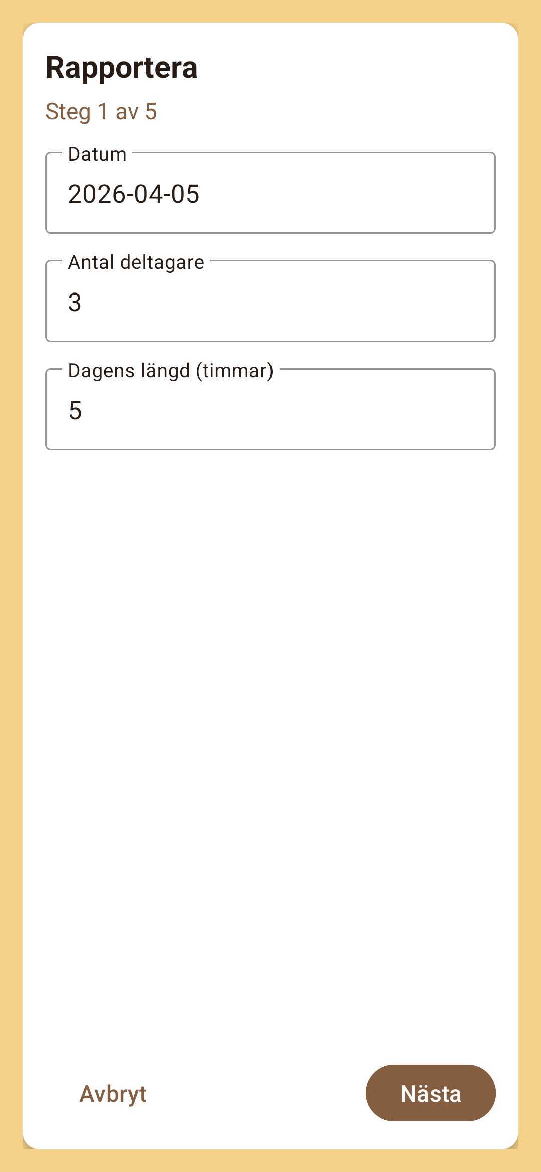 Steg 1 – Grunduppgifter
